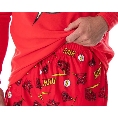 DC Comics Men's The Flash Superhero Fleece Shirt And Pant 2 PC Pajama Set - Image 2