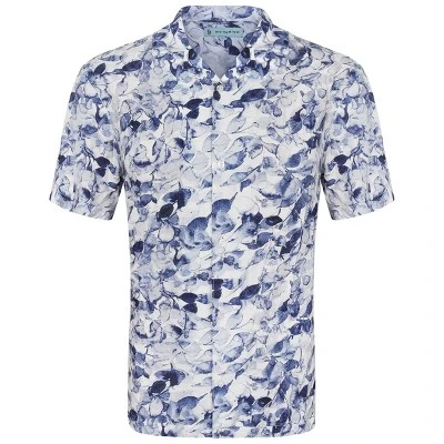 Mio Marino Mens Casual Button-Down Hawaiian Short Sleeve Shirt