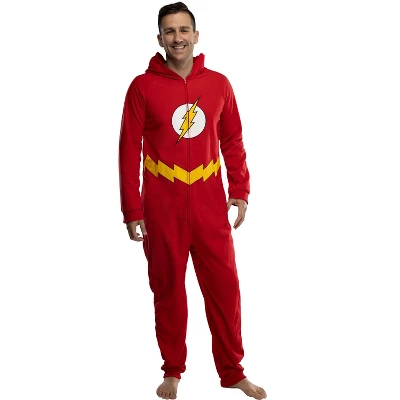 DC Comics Mens' Superhero Character Hooded Union Suit Footless Pajamas Costume - Image 3