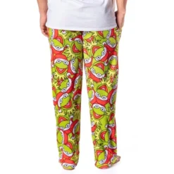 The Muppets Men's Kermit Santa Minky Plush Fleece Pajama Pants