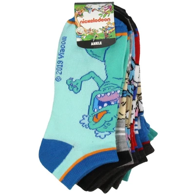Nickelodeon 90s Rugrats Socks Rockos Modern Life Ren And Stimpy Real Monsters Hey Arnold Reptar 6 Pack Ankle Socks Multicoloured - Image 2