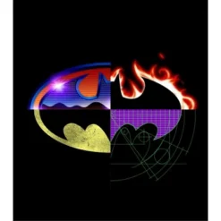 DC COMICS Batman Four Way Split Logo Men's Black Big & Tall T-shirt