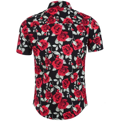 Lars Amadeus Men's Summer Floral Print Short Sleeve Button Down Beach Hawaiian Casual Shirt
