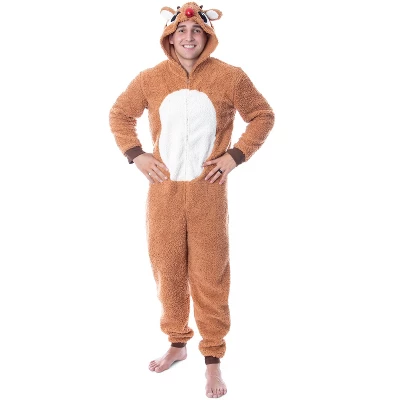 Rudolph The Red Nosed Reindeer Unisex Adult Fleece Union Suit Pajama Sleepwear - Image 3