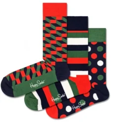 Happy Socks Adult 3 Pk Classic Holiday Socks Gift Set