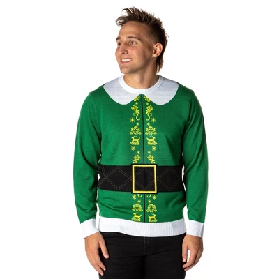 ELF The Movie Men's Buddy's Coat Costume Ugly Christmas Sweater Knit Pullover - Image 4