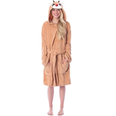 Rudolph The Red-Nosed Reindeer Adult Costume Character Bathrobe Robe - Image 5