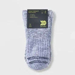 Men's Striped Marl Short Boot Socks - All In Motion™ Navy Blue/Gray 6-12