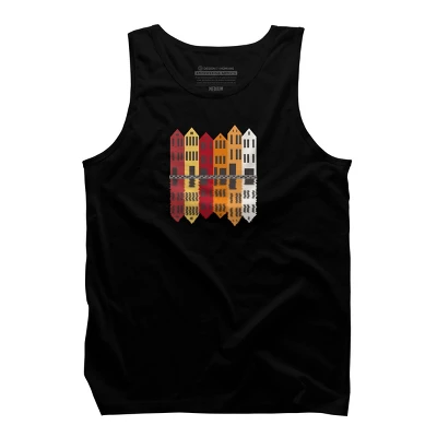 Men's Design By Humans Wooden Houses By Gegogneto Tank Top - Image 2