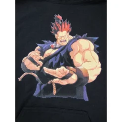 Street Fighter Akuma Character Mens Black Graphic Hoodie