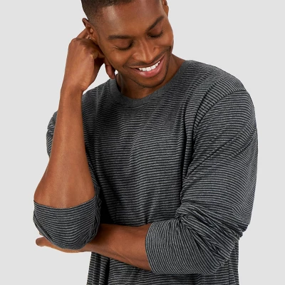 Hanes Premium Men's Striped Long Sleeve Pajama Set - Image 3