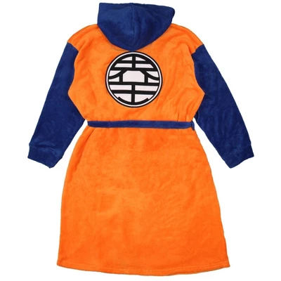Dragon Ball Z Goku Adult Fleece Hooded Bathrobe For Men And Women Costume Robes - Image 3