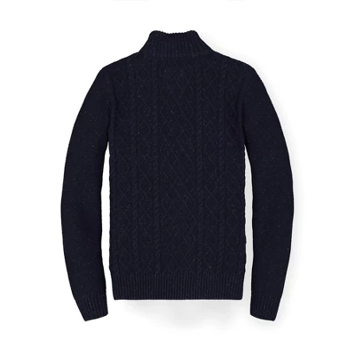 Hope & Henry Mens' Mock Neck Cable Sweater - Image 3