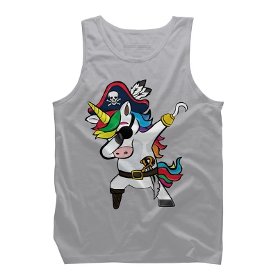 Men's Design By Humans Dabbing Dance Pirate Unicorn Gifts Funny Halloween Costume Gift By Lukesstore Tank Top - Image 8