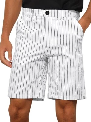 Lars Amadeus Men's Regular Fit Lightweight Business Striped Chino Shorts - Image 5
