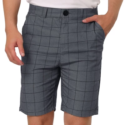 Lars Amadeus Men's Summer Plaid Shorts Slim Fit Flat Front Dress Checked Short Pants - Image 9