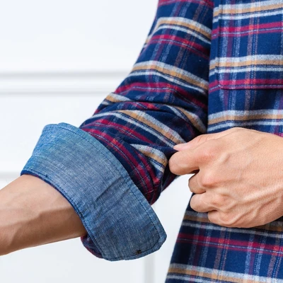 Hope & Henry Mens' Long Sleeve Flannel Double Pocket Button Down Shirt - Image 2