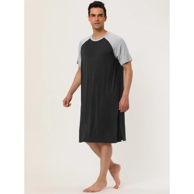 Lars Amadeus Men's Comfy Lounge Soft Pajamas Loose Short Sleeves Sleep Nightgown Nightwear - Image 3