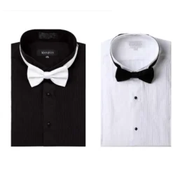 Marquis Wing Tip Collar Regular Fit Tuxedo Dress Shirt With Bow Tie