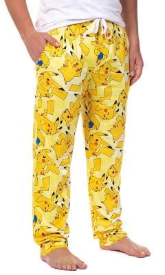 Pokémon Men's Pikachu Allover Character Subtle Tie Dye Adult Pajama Pants - Image 4