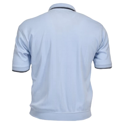 Falcon Bay Men's Short Sleeve Banded Bottom Sport Shirt | Light Blue - Image 2