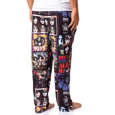 KISS Mens' Classic Oldies Rock Band Music Albums Sleep Pajama Pants Black - Image 3