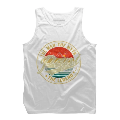 Men's Design By Humans Vintage Sunset Papi, The Man, Myth, Legend By COVI Tank Top - Image 7