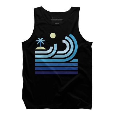 Men's Design By Humans Cool Waves On A Lonely Beach By Quilimo Tank Top - Image 2