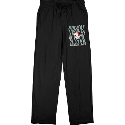 Demon Slayer Fox Mask Men's Black Sleep Pajama Pants - Image 6