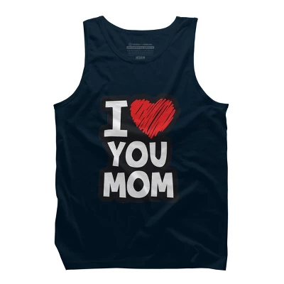 Men's Design By Humans I Love You Mom Heart By Solon2020 Tank Top - Image 4