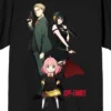 Spy X Family Loid, Yor With Golden Stilleto -Type Weapons, Anya Men's Black Crew Neck Short Sleeve Tee