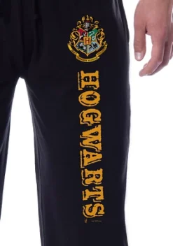 Harry Potter Mens' Hogwarts All Houses Sleep Jogger Pajama Pants Black
