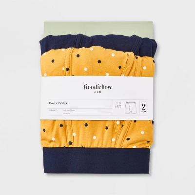 Men's Dotted Print Boxer Briefs 2pk - Goodfellow & Co™ Yellow