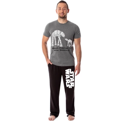 Star Wars Men's Pajamas Best Father In The Galaxy! Shirt And Pants Pajama Set Multi - Image 2