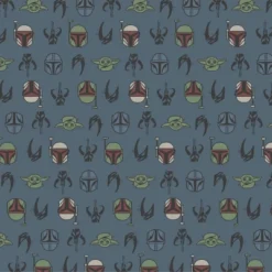 Men's Star Wars Mandalorian Fictitious Character Printed Knit Pajama Pants - Blue