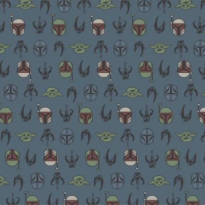 Men's Star Wars Mandalorian Fictitious Character Printed Knit Pajama Pants - Blue