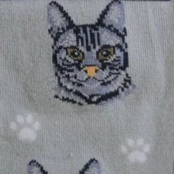 Novelty Socks 15.25" Silver Tabby Cat Socks Premium Quality E & S Pet - Socks