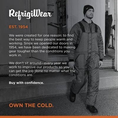 RefrigiWear Men's Cooler Wear Fiberfill Insulated Bib Overalls - Image 5