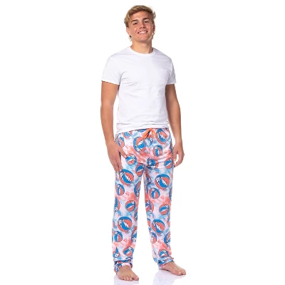 Grateful Dead Men's Allover Steal Your Face Logo Tie Dye Adult Pajama Pants