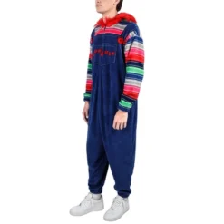 Chucky Men's Cosplay Hooded Kigurumi Halloween Union Suit With Zipper Pull