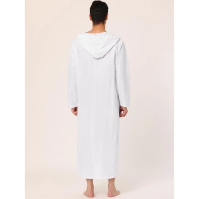 Lars Amadeus Men's Nightshirt Long Sleep Shirt Hooded Loungewear Nightgown Pajamas - Image 3