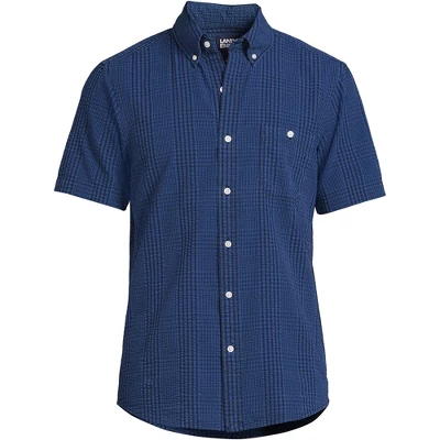 Lands' End Men's Traditional Fit Short Sleeve Seersucker Shirt - Image 13