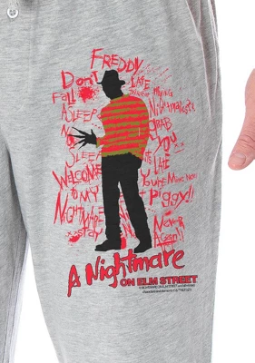 A Nightmare On Elm Street Men's Freddy Krueger Lounge Bottoms Pajama Pants Heather Grey - Image 2