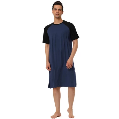Lars Amadeus Men's Comfy Lounge Soft Pajamas Loose Short Sleeves Sleep Nightgown Nightwear - Image 10