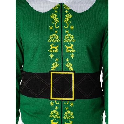 ELF The Movie Men's Buddy's Coat Costume Ugly Christmas Sweater Knit Pullover - Image 3